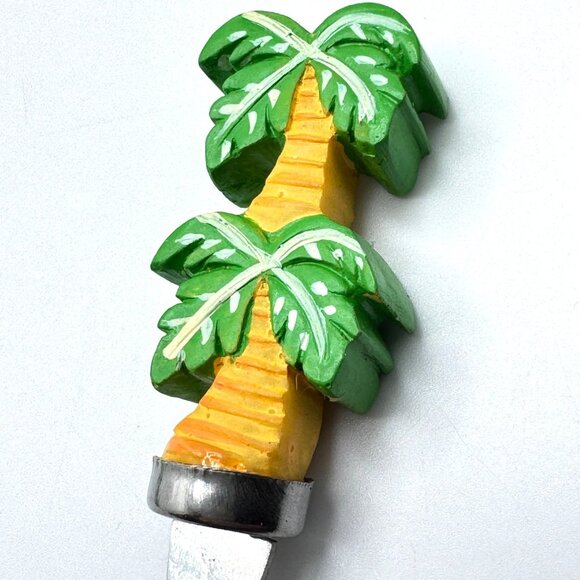 Set Of 8 Stainless Steel Hors Doeuvre Forks Hand-Painted Floral Tropical Design - Picture 6 of 6